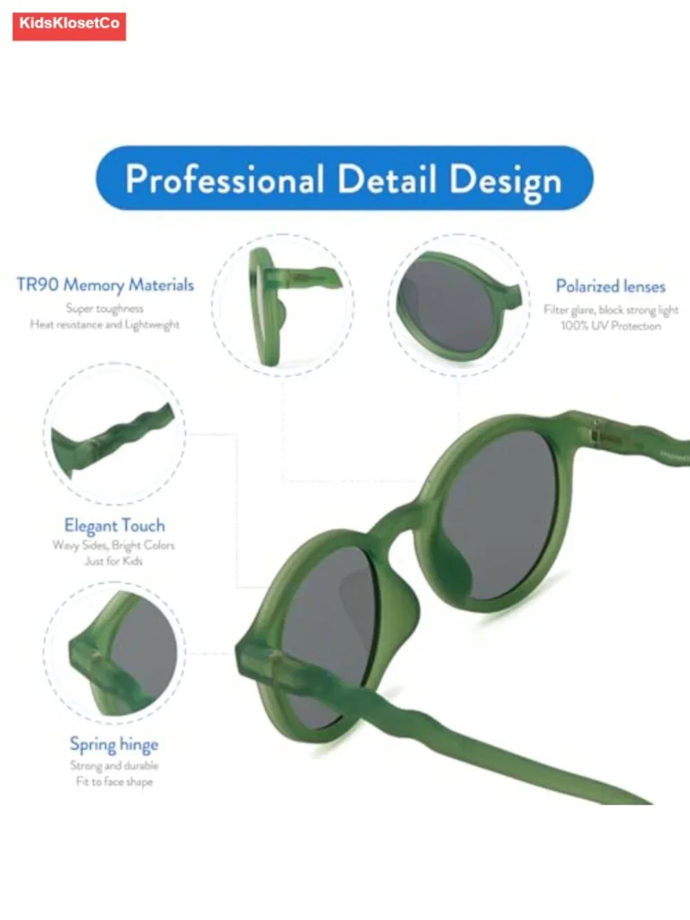 Polarized Kids Sunglasses UV400 Protection TAC Lenses TR90 Frame